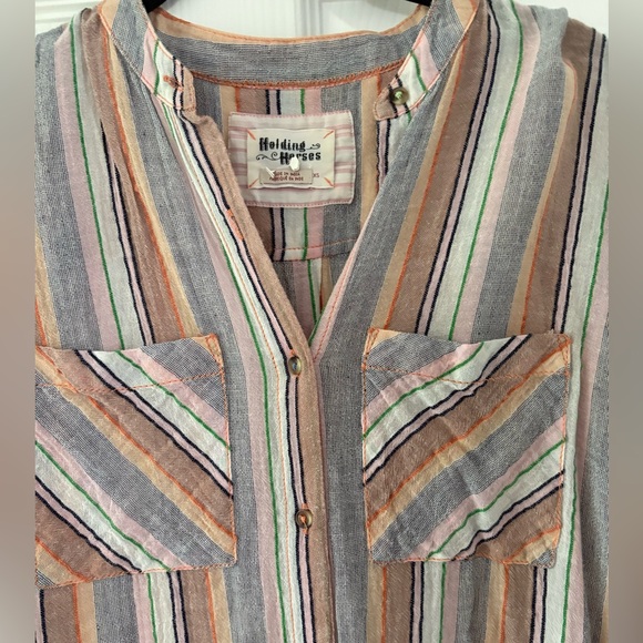 Holding Horses Anthropologie oversized striped sleeveless tunic top - Picture 2 of 3